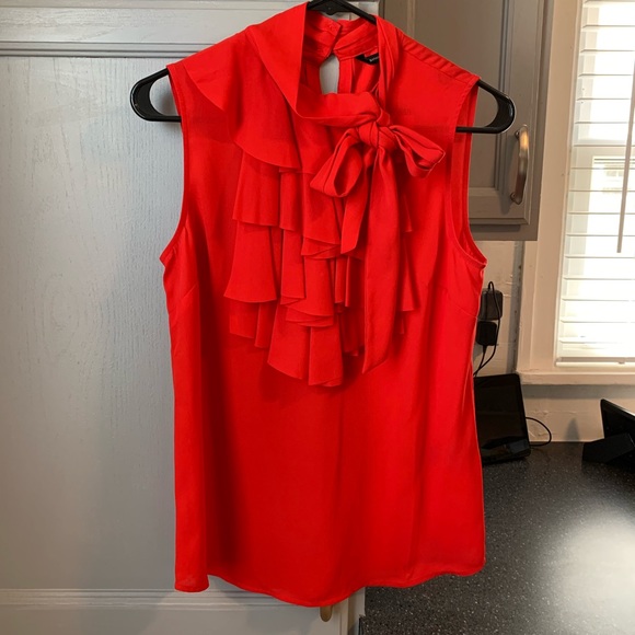 Sleeveless Coral Ruffle top - Picture 1 of 3